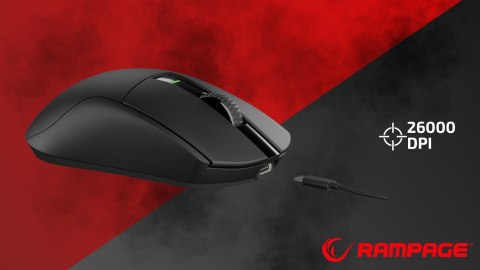 Rampage Zenith Pro Black mysz bezprzewodowa gaming 26000 DPI ultralekka