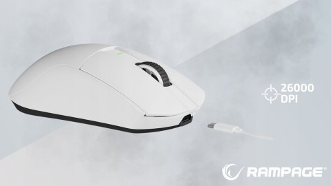 Rampage Zenith Pro mysz bezprzewodowa ultralekka 26000 DPI PAW3395 biała