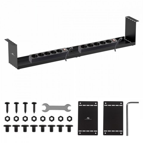 Organizer na kable Maclean MC-107 B kompaktowy podbiurkowy czarny