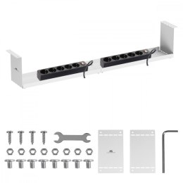 Organizer kabli Maclean MC-107 kompaktowy podbiurkowy biały stalowy