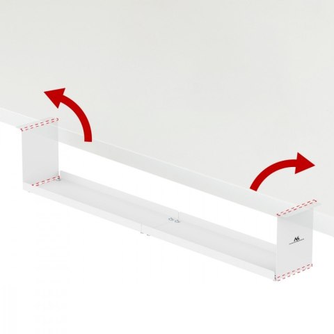 Organizer kabli Maclean MC-107 kompaktowy podbiurkowy biały stalowy