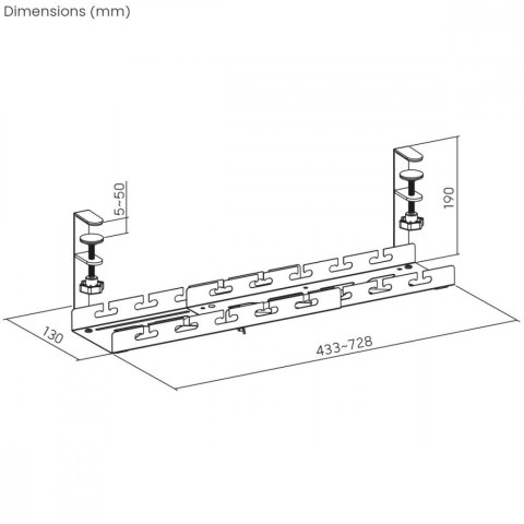 Organizer kabli Maclean MC-103 B regulowany podbiurkowy uchwyt