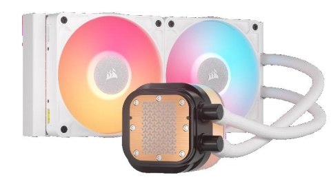 Chłodzenie wodne AIO Corsair iCUE LINK TITAN 240 RX LCD RGB białe ciche PWM
