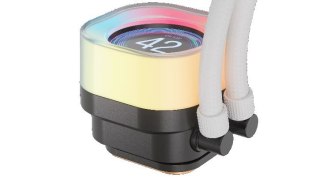 Chłodzenie wodne AIO Corsair iCUE LINK TITAN 240 RX LCD RGB białe ciche PWM