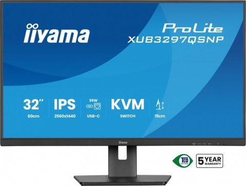 Monitor iiyama ProLite XUB3297QSNP-B1 32 QHD IPS USB-C 95W KVM USB HUB 4x