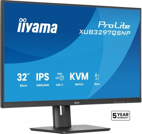 Monitor iiyama ProLite XUB3297QSNP-B1 32 QHD IPS USB-C 95W KVM USB HUB 4x