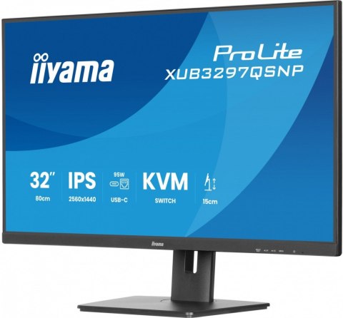 Monitor iiyama ProLite XUB3297QSNP-B1 32 QHD IPS USB-C 95W KVM USB HUB 4x