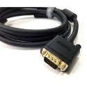 Unitek Kabel VGA HD15 M M 1m Premium Full HD ekranowany pozłacane końcówki