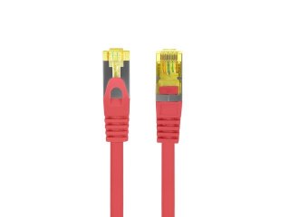 Lanberg Patchcord CAT 6a SFTP 0.5m czerwony LSZH 10Gb/s