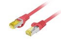 Patchcord Lanberg kat 6A 1m czerwony RJ45 SFTP fluke z LSZH