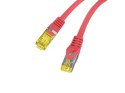 Patchcord Lanberg kat 6A 1m czerwony RJ45 SFTP fluke z LSZH