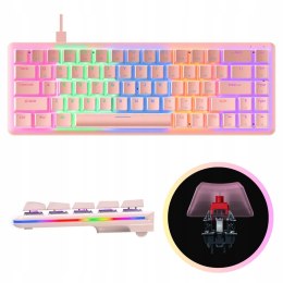 Klawiatura Rampage REBEL mechaniczna niskoprofilowa gamingowa różowa