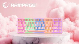 Klawiatura Rampage REBEL mechaniczna niskoprofilowa gamingowa różowa