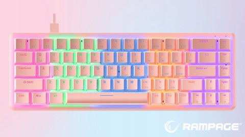 Klawiatura Rampage REBEL mechaniczna niskoprofilowa gamingowa różowa