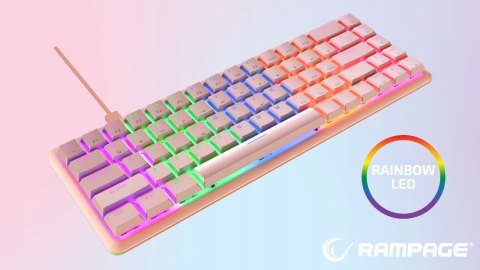 Klawiatura Rampage REBEL mechaniczna niskoprofilowa gamingowa różowa