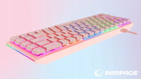 Klawiatura Rampage REBEL mechaniczna niskoprofilowa gamingowa różowa