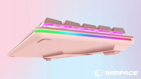 Klawiatura Rampage REBEL mechaniczna niskoprofilowa gamingowa różowa