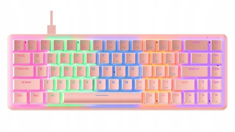 Klawiatura Rampage REBEL mechaniczna niskoprofilowa gamingowa różowa