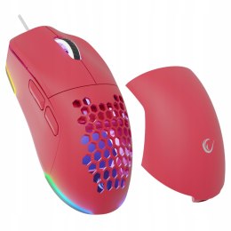 Rampage BLINK myszka gamingowa 12800 DPI RGB różowa ergonomiczna