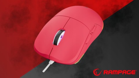 Rampage BLINK myszka gamingowa 12800 DPI RGB różowa ergonomiczna