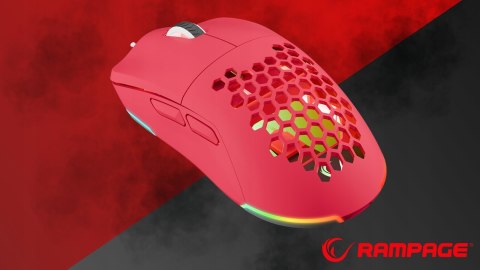 Rampage BLINK myszka gamingowa 12800 DPI RGB różowa ergonomiczna