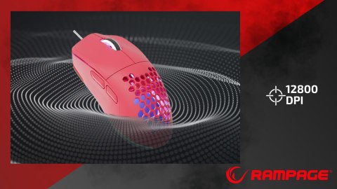 Rampage BLINK myszka gamingowa 12800 DPI RGB różowa ergonomiczna