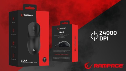 Rampage Clax mysz bezprzewodowa gaming ultralekka 54g PAW3311 24000 DPI