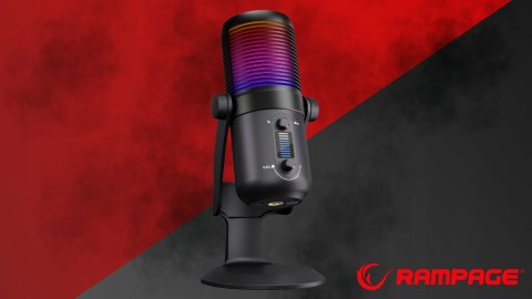 Rampage Diyez mikrofon gamingowy dotykowy RGB USB C czarny