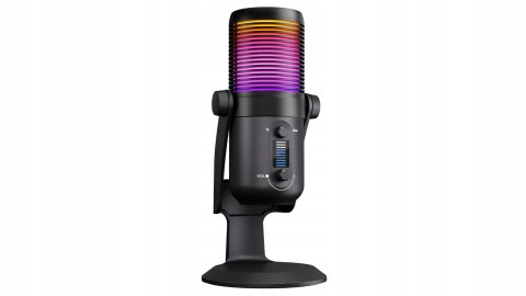 Rampage Diyez mikrofon gamingowy dotykowy RGB USB C czarny