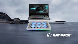 Rampage FREEZ Podstawka chłodząca laptopy 9-17 6 wentylatorów RGB srebrna