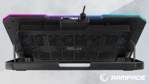 Rampage FREEZ Podstawka chłodząca laptopy 9-17 6 wentylatorów RGB srebrna