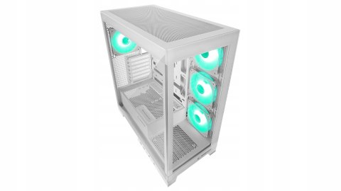 Rampage Hydra V2 obudowa PC akwarium ARGB biała trzy panele szkło hartowane