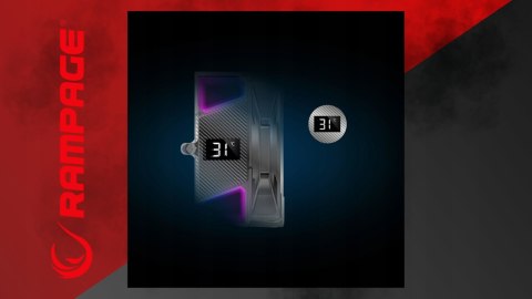 Rampage Octagon C70 Chłodzenie procesora 120mm ARGB LCD wydajne czarne