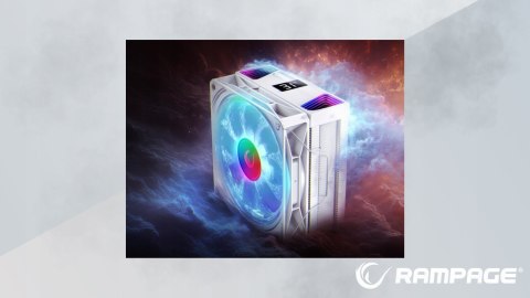 Rampage Octagon C70 Chłodzenie procesora 120mm ARGB LGA1700 AM5 LCD białe