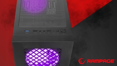 Rampage PLAID V1 Obudowa PC Mid Tower RGB okno hartowane czarna gamingowa