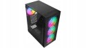 Rampage PLAID V1 Obudowa PC Mid Tower RGB okno hartowane czarna gamingowa