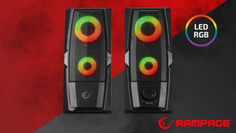 Rampage RMS-X9 Głośniki 2.0 RGB gamingowe USB kompaktowe 2x3W