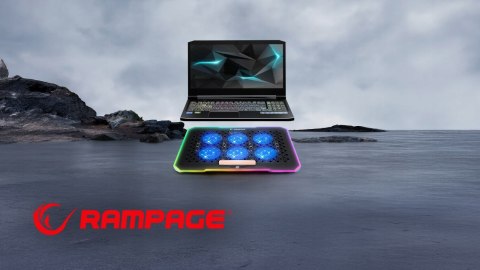 Rampage S48 FREEZ Podstawka chłodząca pod laptop 9-17 RGB 6 wentylatorów