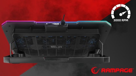 Rampage S48 FREEZ Podstawka chłodząca pod laptop 9-17 RGB 6 wentylatorów