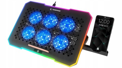 Rampage S48 FREEZ Podstawka chłodząca pod laptop 9-17 RGB 6 wentylatorów