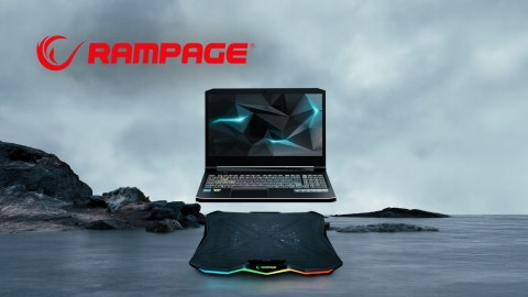 Rampage Showy AD-RC8 podstawka chłodząca pod laptop 10-17 RGB regulowana