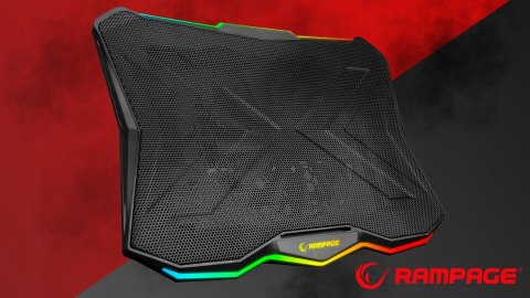 Rampage Showy AD-RC8 podstawka chłodząca pod laptop 10-17 RGB regulowana