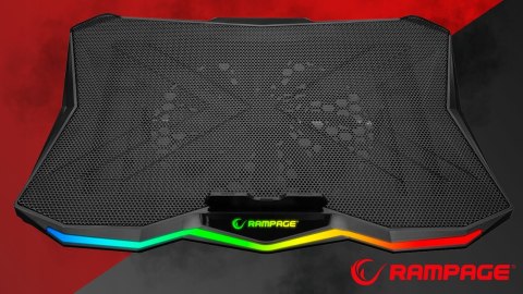 Rampage Showy AD-RC8 podstawka chłodząca pod laptop 10-17 RGB regulowana