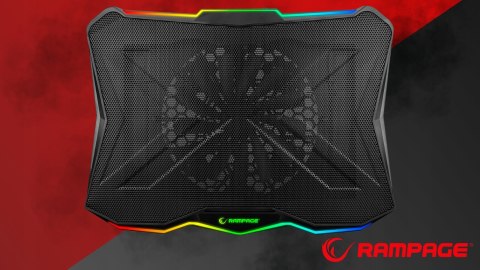 Rampage Showy AD-RC8 podstawka chłodząca pod laptop 10-17 RGB regulowana