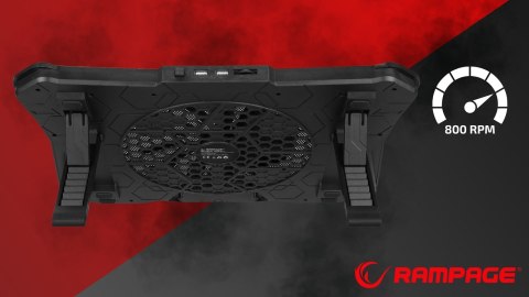 Rampage Showy AD-RC8 podstawka chłodząca pod laptop 10-17 RGB regulowana