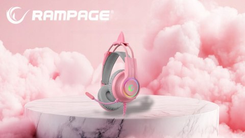 Rampage Słuchawki X-CATTY 7.1 RGB gamingowe z mikrofonem 50mm