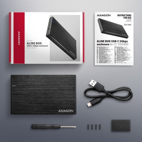 AXAGON EE25-XA6C Obudowa 2.5 USB-C 5Gbps aluminiowa lekka