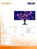 Monitor Asus XG34WCDG 34 QD OLED UWQHD 175 Hz 1800R zakrzywiony gaming HDR