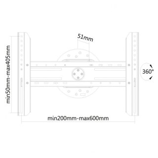 Uchwyt ścienny Neomounts LED-WR100 Pivot 37-75 cali 50kg czarny
