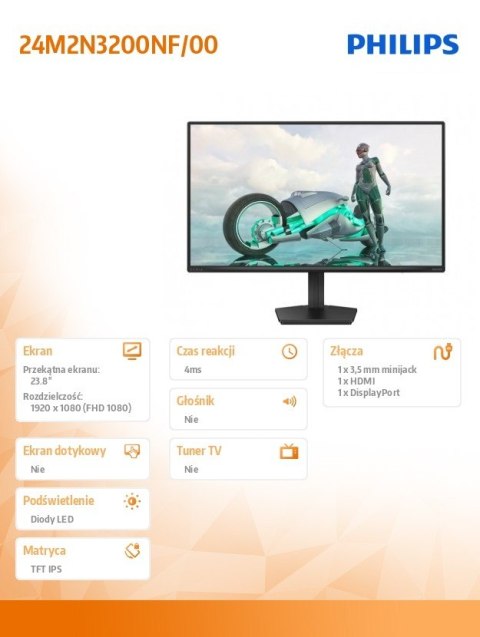 Philips Monitor 24M2N3200NF 23.8" 144Hz IPS gamingowy FHD